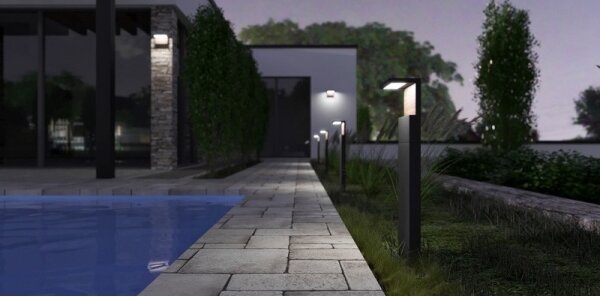 LED Venkovní lampa NATURA LED/12W/230V 4000K 60 cm IP65 hnědá/antracit