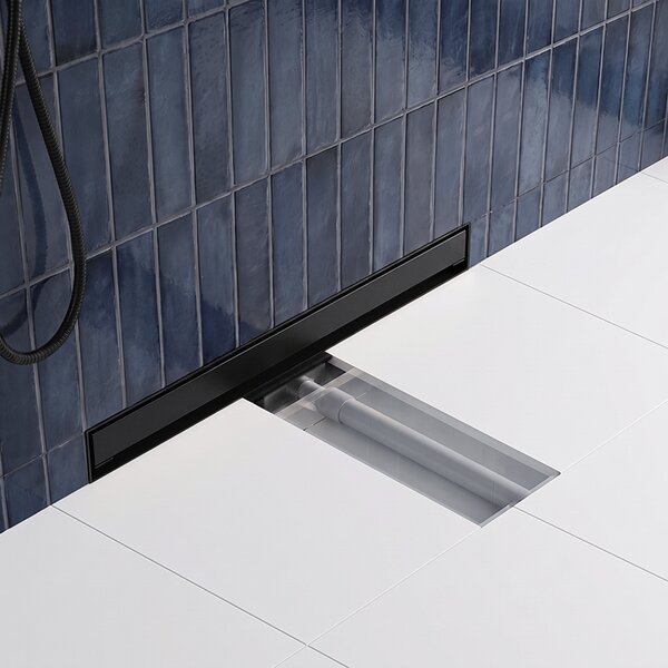 BPS-koupelny Nástěnný odtokový žlab 2in1 DL09 WALL BL 50 cm, černý