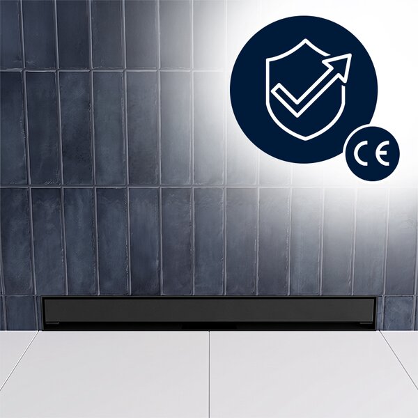 BPS-koupelny Nástěnný odtokový žlab 2in1 DL09 WALL BL 50 cm, černý