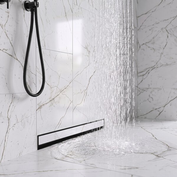 BPS-koupelny Nástěnný odtokový žlab 2in1 DL09 WALL BL 50 cm, černý