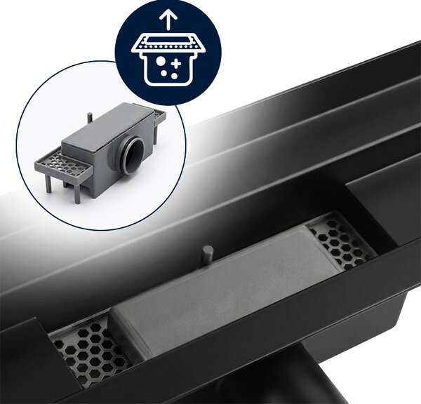 BPS-koupelny Nástěnný odtokový žlab 2in1 DL09 WALL BL 50 cm, černý