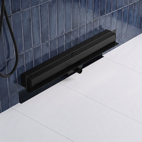 BPS-koupelny Nástěnný odtokový žlab 2in1 DL09 WALL BL 50 cm, černý