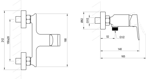 Ravak X070655 - Sprchová baterie PLAN kartáčovaný grafit