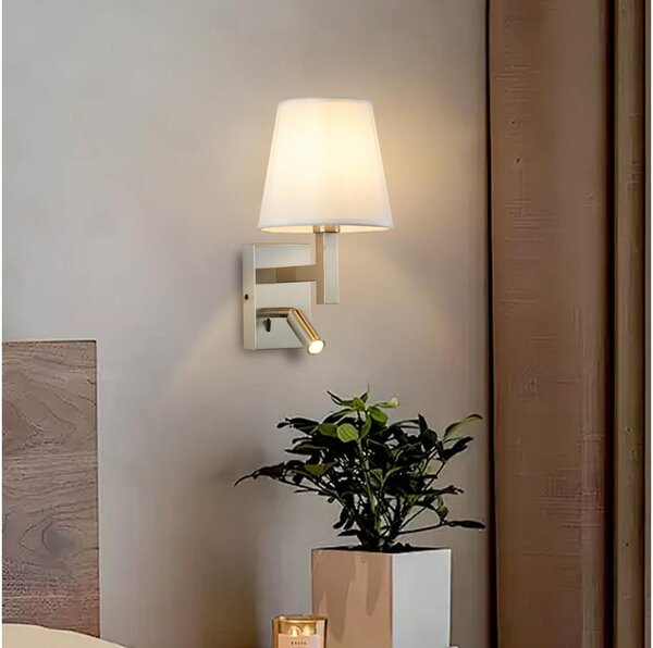 Brilagi - LED Nástěnná lampa DEYA 1xE14/40W/230V + LED/3W bílá/matný chrom