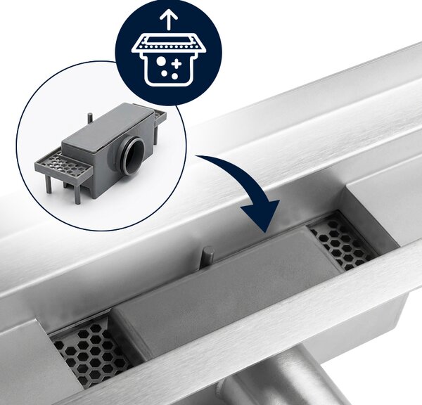 BPS-koupelny Nástěnný odtokový žlab 2in1 DL09 WALL ST 70 cm, satén