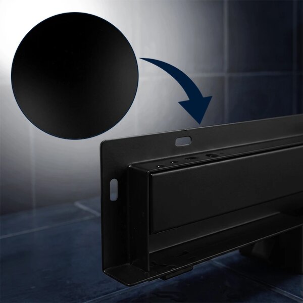BPS-koupelny Nástěnný odtokový žlab 2in1 DL09 WALL BL 50 cm, černý