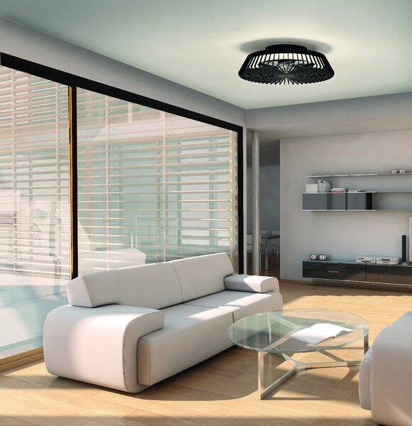 Mantra 7121 Himalaya, stropní svítidlo s ventilátorem a dálkovým ovladačem, LED 70W 2700K-5000K, černá, průměr 63cm