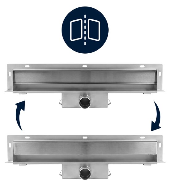 BPS-koupelny Nástěnný odtokový žlab 2in1 DL09 WALL ST 70 cm, satén