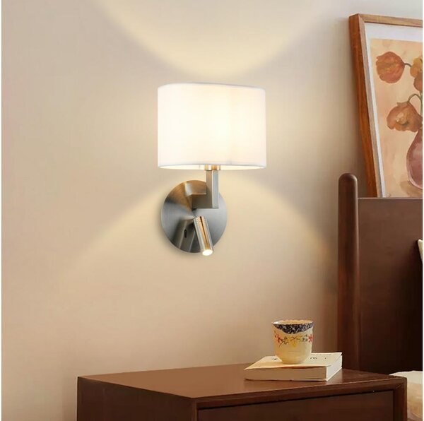 Brilagi - LED Nástěnná lampa DAYA 1xE14/40W/230V + LED/3W bílá/matný chrom