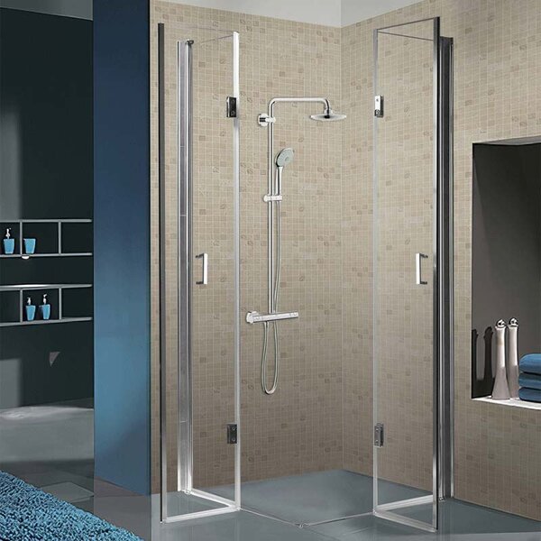 BPS-koupelny Čtvercový sprchový kout KZ1290B 90x90 chrom/transparent + vanička ST02B BL černá