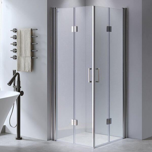 BPS-koupelny Čtvercový sprchový kout KZ1290B 90x90 chrom/transparent + vanička SXL02B BL černá
