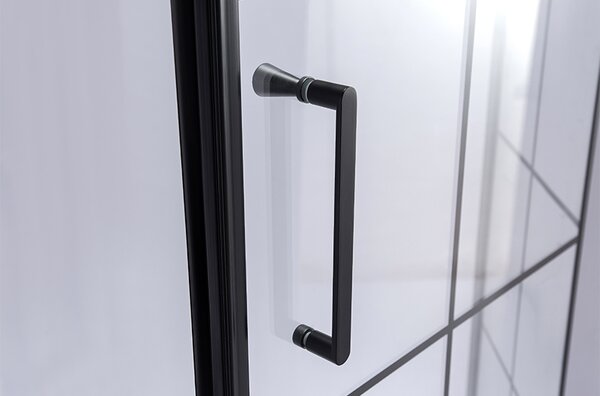 BPS-koupelny Pětiúhelníkový sprchový kout BS06A 80x80 černá/transparent + vanička ST07A WH bílá