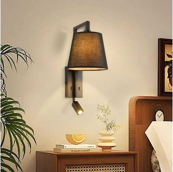 Brilagi - LED Nástěnná lampa RAYA 1xE14/40W/230V + LED/3W černá