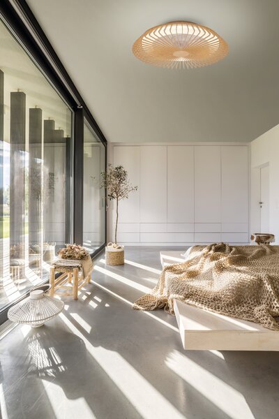 Mantra 7128 Himalaya, stropní svítidlo s ventilátorem a dálkovým ovladačem, LED 70W 2700K-5000K, dřevěná, průměr 63cm