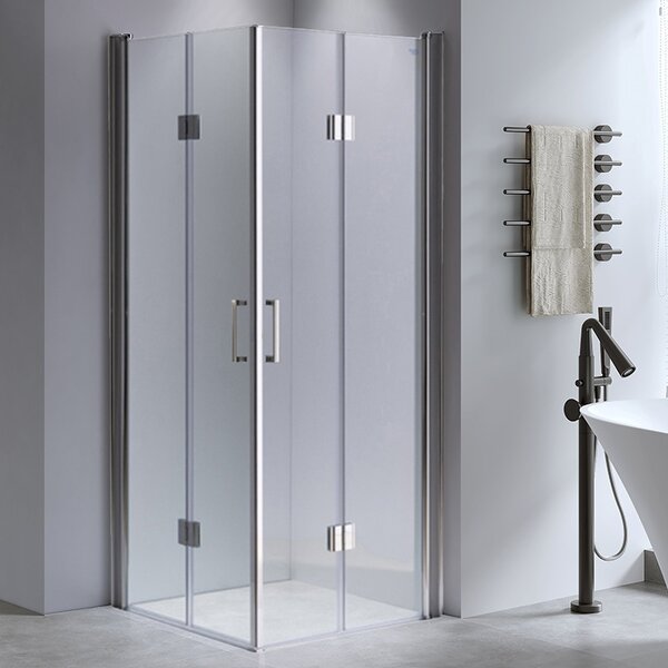 BPS-koupelny Čtvercový sprchový kout KZ1290B 90x90 chrom/transparent + vanička ST02B BL černá