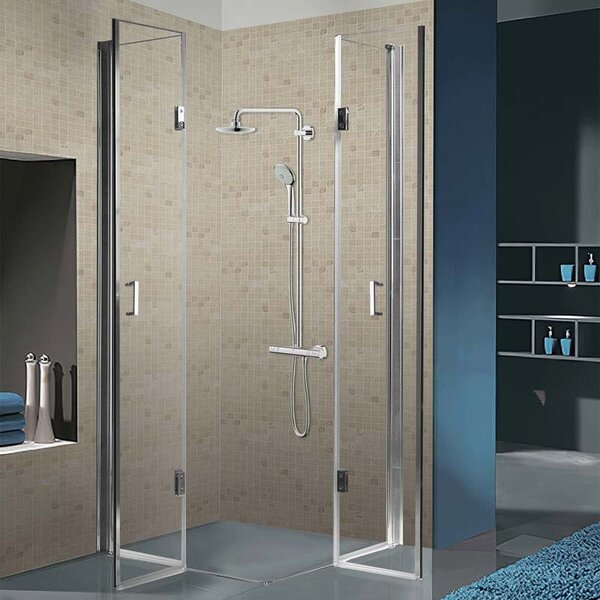BPS-koupelny Čtvercový sprchový kout KZ1290B 90x90 chrom/transparent + vanička SXL02B BL černá