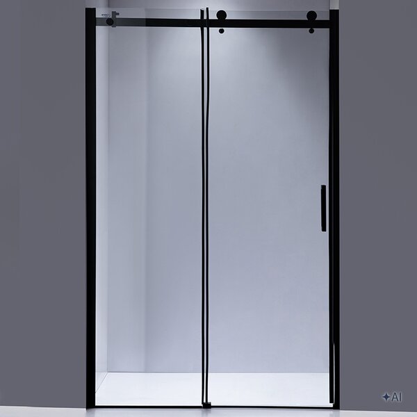 BPS-koupelny Posuvné sprchové dveře SH03D 120 černá/transparent pro instalaci do niky + vanička ST05E 120x70 bílá