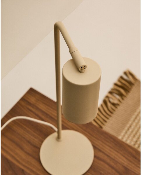 Béžová kovová stolní lampa (výška 49 cm) Manie – Kave Home