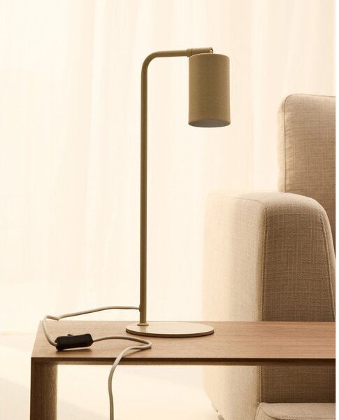 Béžová kovová stolní lampa (výška 49 cm) Manie – Kave Home