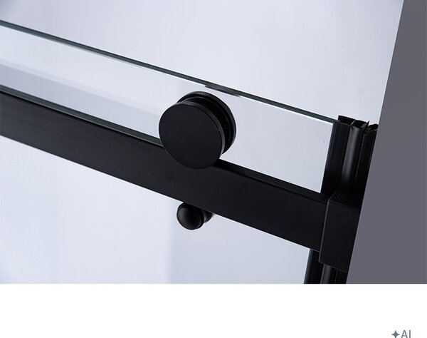 BPS-koupelny Posuvné sprchové dveře SH03D 120 černá/transparent pro instalaci do niky + vanička ST05E 120x70 bílá