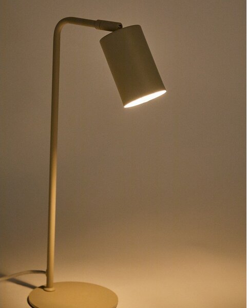 Béžová kovová stolní lampa (výška 49 cm) Manie – Kave Home