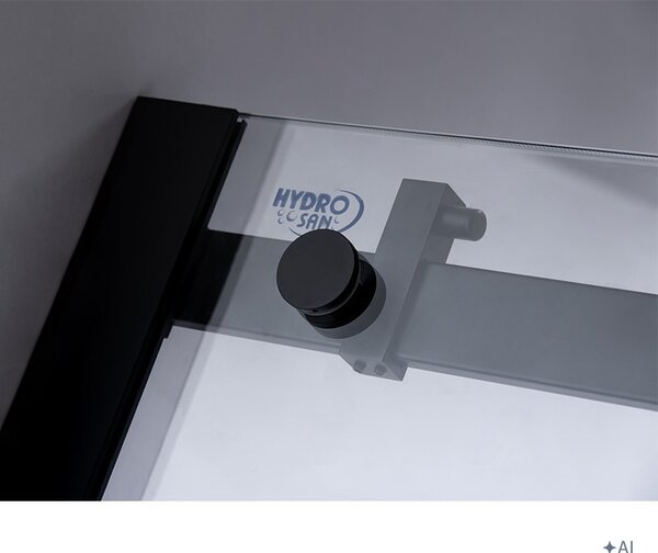 BPS-koupelny Posuvné sprchové dveře SH03D 120 černá/transparent pro instalaci do niky + vanička ST05E 120x70 bílá