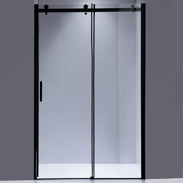 BPS-koupelny Posuvné sprchové dveře SH03B 100 černá/transparent pro instalaci do niky + vanička SXL03C 100x80 černá