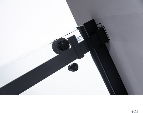 BPS-koupelny Posuvné sprchové dveře SH03D 120 černá/transparent pro instalaci do niky + vanička ST05E 120x70 bílá