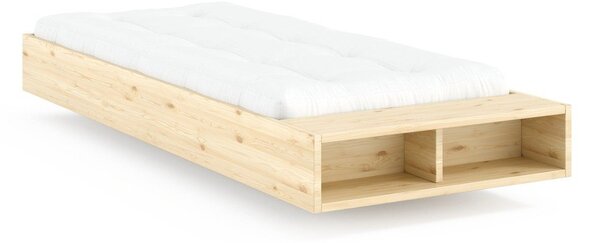 Jednolůžková postel z borovicového dřeva bez čela s roštem 90x200 cm v přírodní barvě Merge – Karup