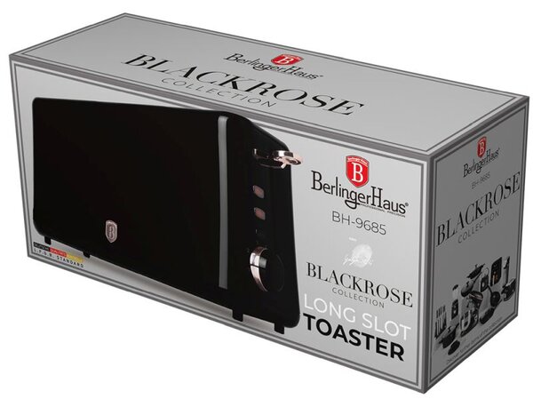 Topinkovač nerez 980W s dlouhým slotem Black Rose Collection