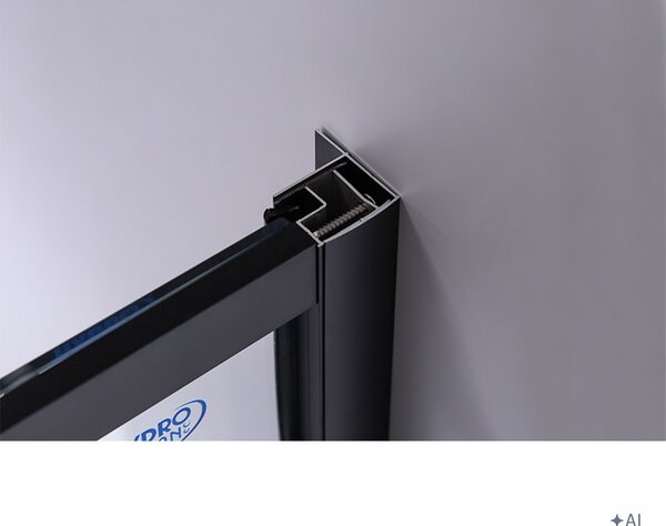 BPS-koupelny Sprchové dveře SH08A BL 80 černá/transparent pro instalaci do niky - bez vaničky