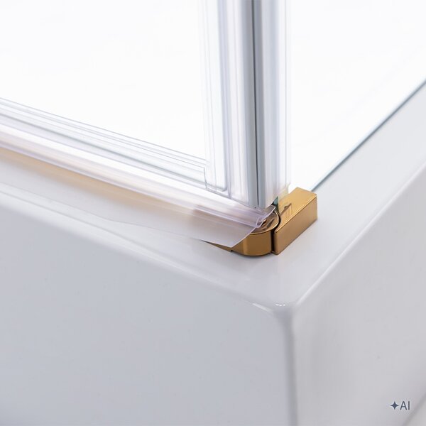 BPS-koupelny Čtvercový sprchový kout KZ1390B GL 90x90 zlatá/transparent - bez vaničky