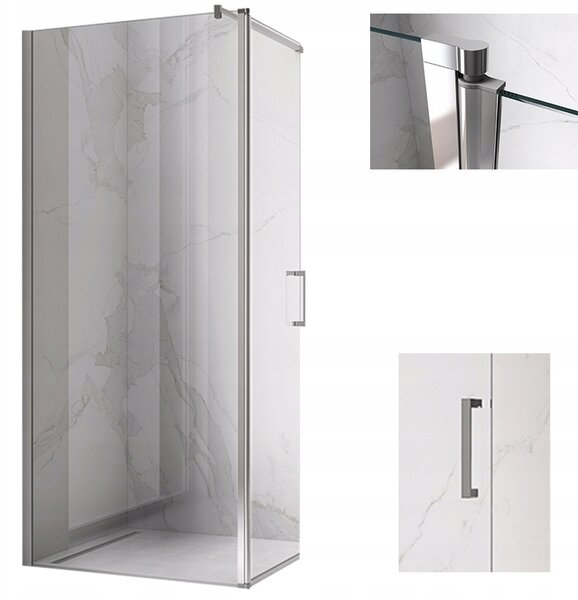 BPS-koupelny Sprchová zástěna se sklopnými dveřmi KZ15 90x50 (sklopné dveře) chrom/transparent - bez vaničky
