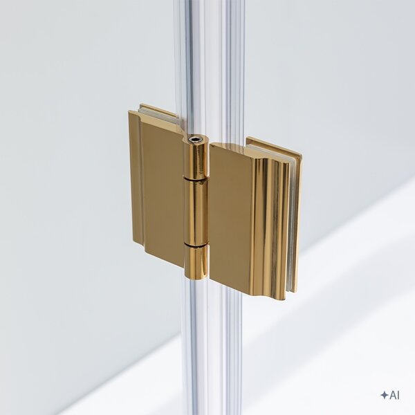 BPS-koupelny Čtvercový sprchový kout KZ1390B GL 90x90 zlatá/transparent - bez vaničky