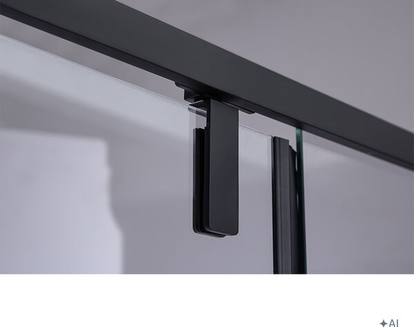 BPS-koupelny Sprchové dveře SH08A BL 80 černá/transparent pro instalaci do niky - bez vaničky