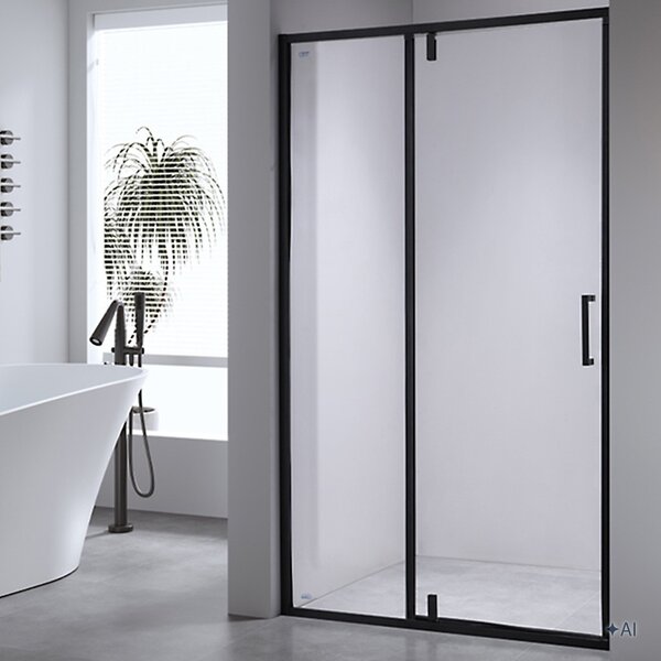BPS-koupelny Sprchové dveře SH08A BL 80 černá/transparent pro instalaci do niky - bez vaničky