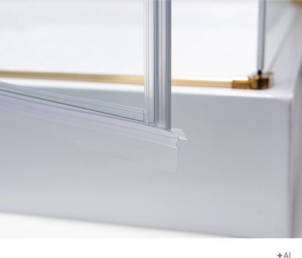 BPS-koupelny Čtvercový sprchový kout KZ1390B GL 90x90 zlatá/transparent - bez vaničky