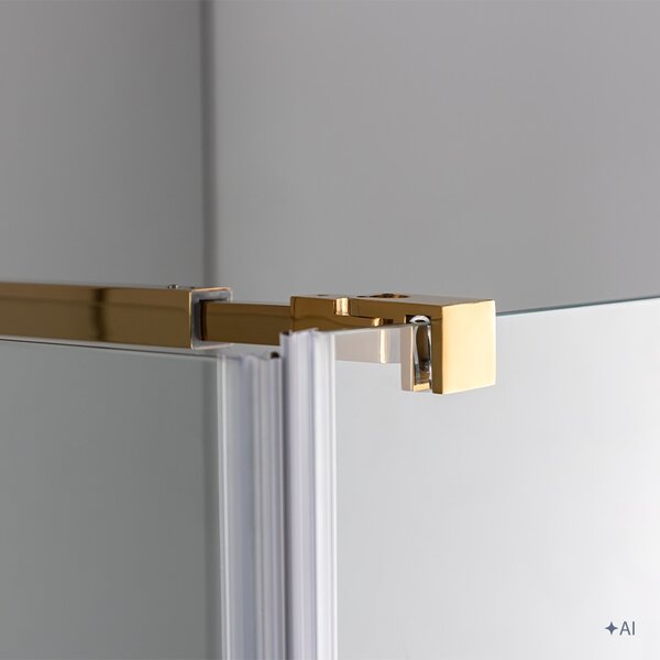 BPS-koupelny Čtvercový sprchový kout KZ1390B GL 90x90 zlatá/transparent - bez vaničky