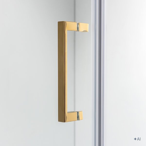 BPS-koupelny Čtvercový sprchový kout KZ1390B GL 90x90 zlatá/transparent - bez vaničky