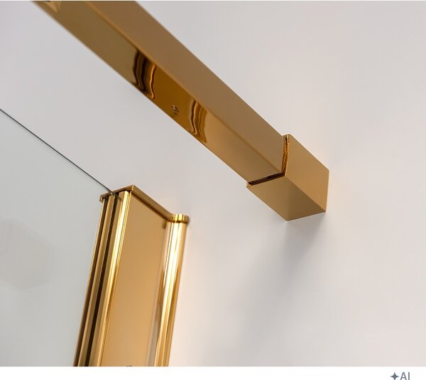 BPS-koupelny Čtvercový sprchový kout KZ1390B GL 90x90 zlatá/transparent - bez vaničky