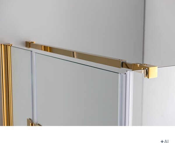 BPS-koupelny Čtvercový sprchový kout KZ1390B GL 90x90 zlatá/transparent - bez vaničky