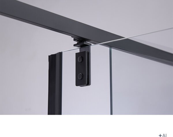 BPS-koupelny Sprchové dveře SH08A BL 80 černá/transparent pro instalaci do niky - bez vaničky