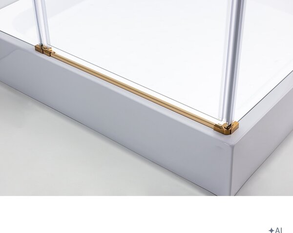 BPS-koupelny Čtvercový sprchový kout KZ1390B GL 90x90 zlatá/transparent - bez vaničky