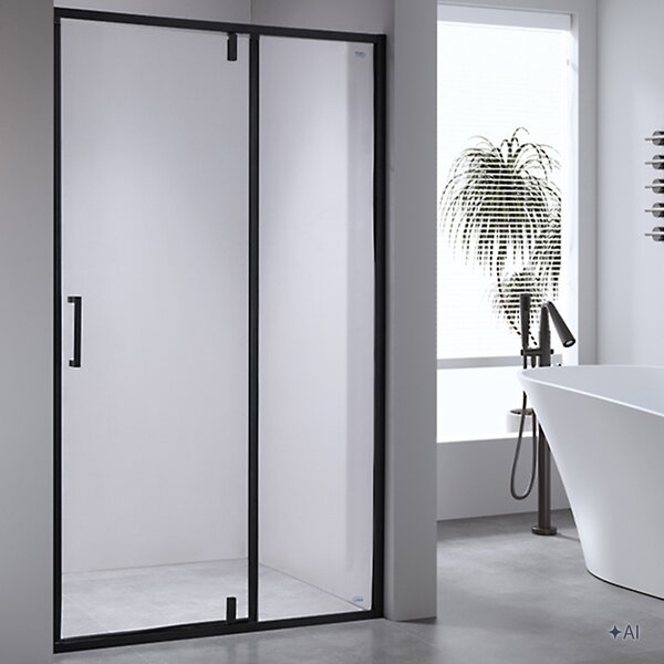 BPS-koupelny Sprchové dveře SH08A BL 80 černá/transparent pro instalaci do niky - bez vaničky