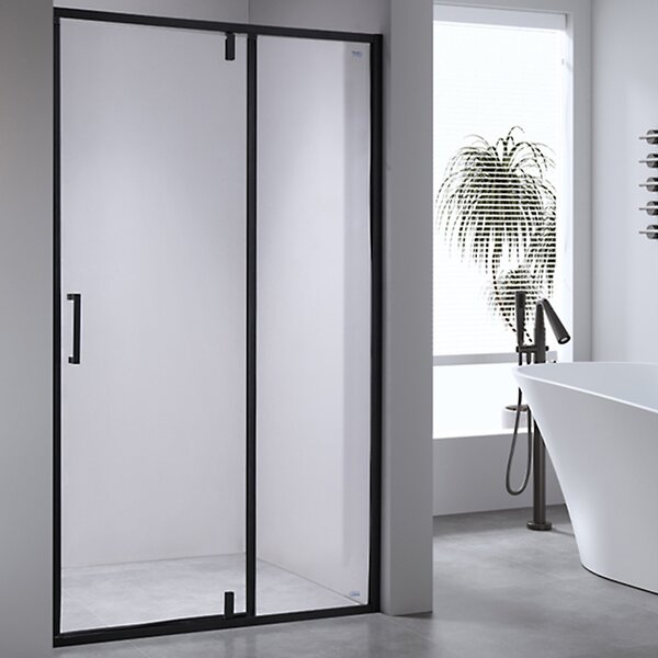 BPS-koupelny Sprchové dveře SH08B BL 90 černá/transparent pro instalaci do niky - bez vaničky