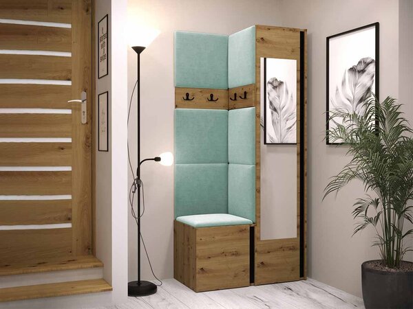 Předsíň Tavasz XXV, Barva: ořech warmia / ořech warmia + černá, Barva látek:: ekokůže Soft 017 (bíla) 5903211548253