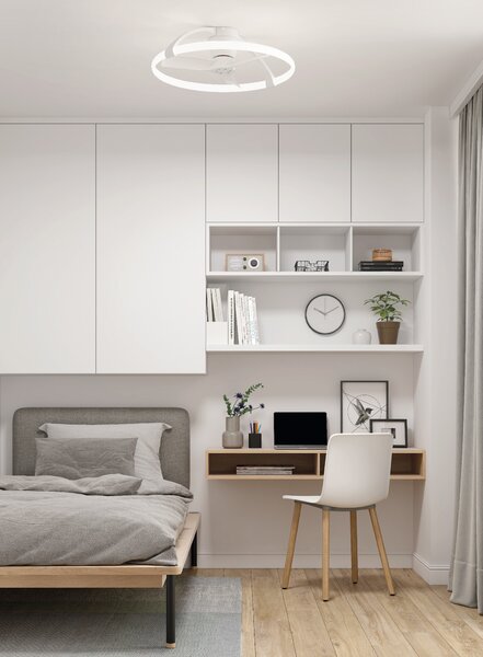 Mantra 7801 Nepal Mini, stropní svítidlo s ventilátorem a dálkovým ovladačem, LED 55W 2700K-5000K, bílá, průměr 75cm
