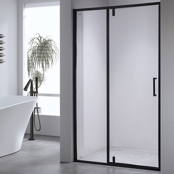 BPS-koupelny Sprchové dveře SH08B BL 90 černá/transparent pro instalaci do niky - bez vaničky