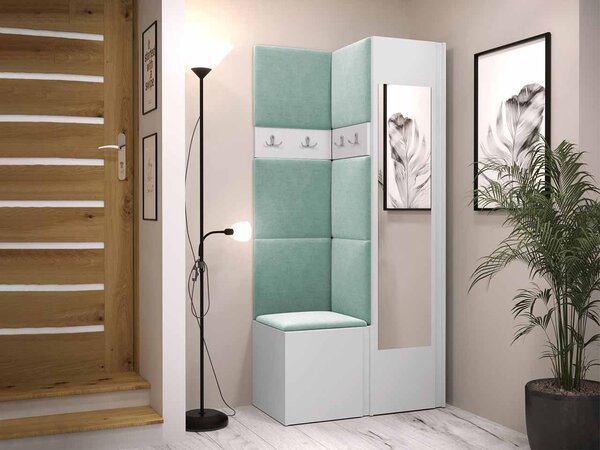 Předsíň Tavasz XXV, Barva: ořech warmia / ořech warmia + černá, Barva látek:: ekokůže Soft 017 (bíla) 5903211548253
