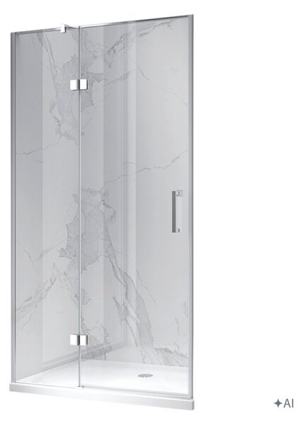 BPS-koupelny Sprchové dveře KZ17D 100 chrom/transparent pro instalaci do niky - bez vaničky